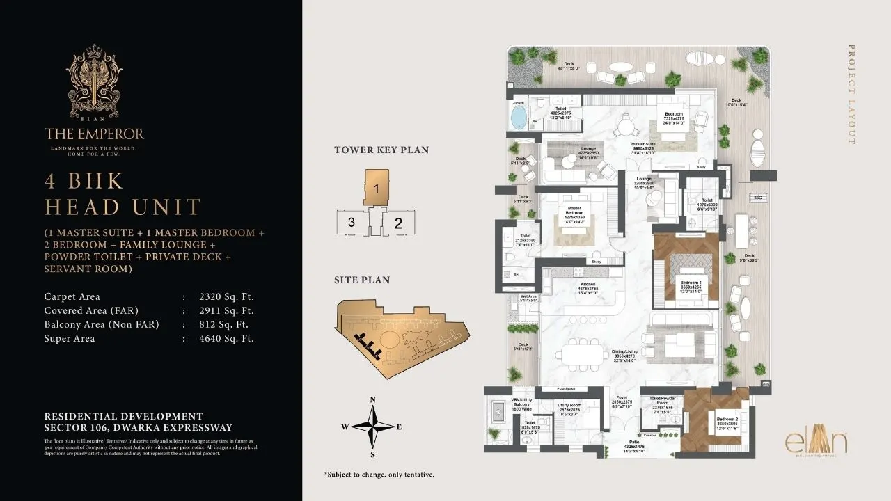 Elan The Emperor 4 BHK Floor Plan