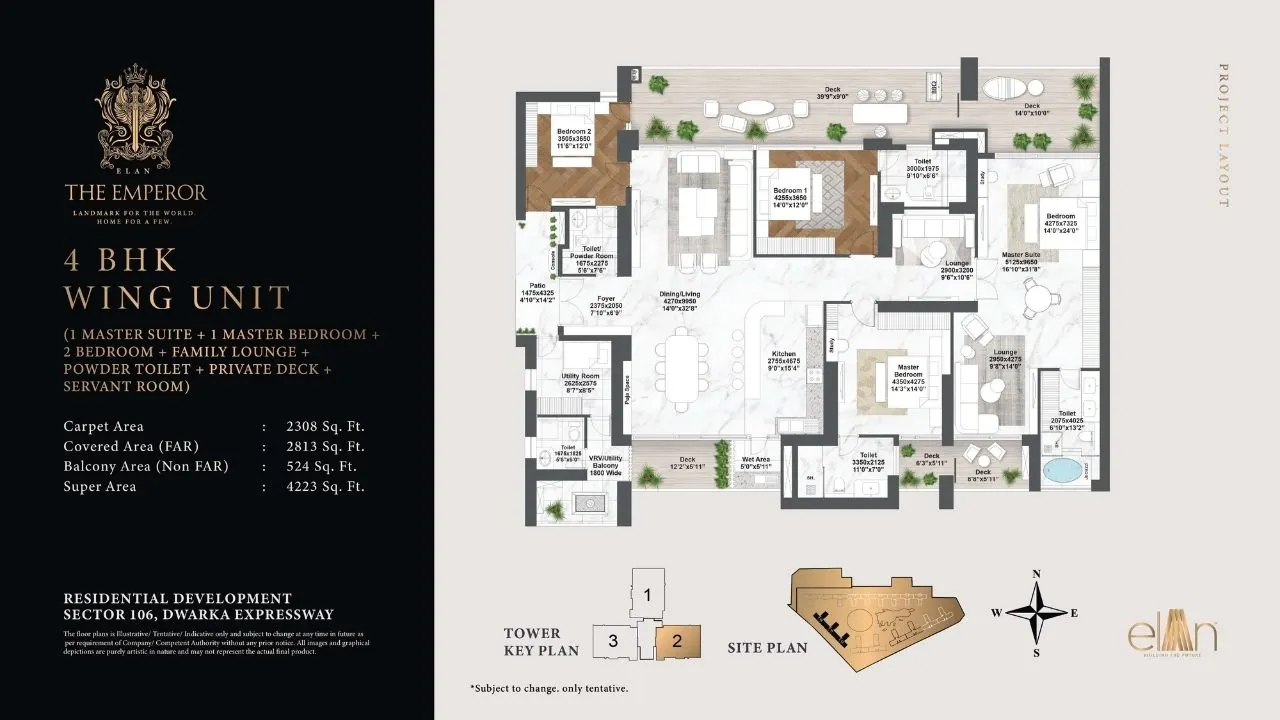 Elan The Emperor 4 BHK Type 2 Floor Plan