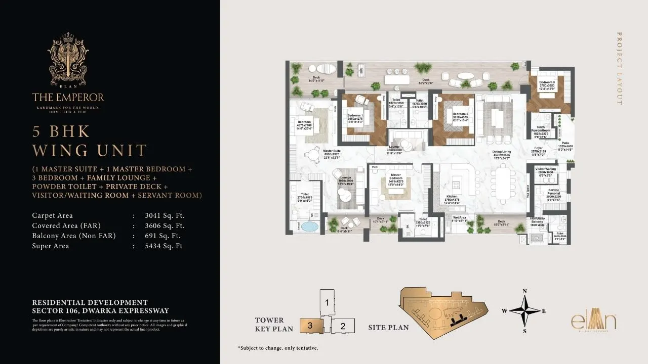 Elan Emperor 5 BHK Type 2 Floor Plan