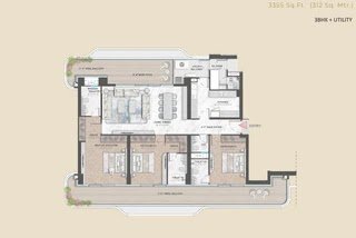 Elie Saab Noida 3 BHK Floor Plan