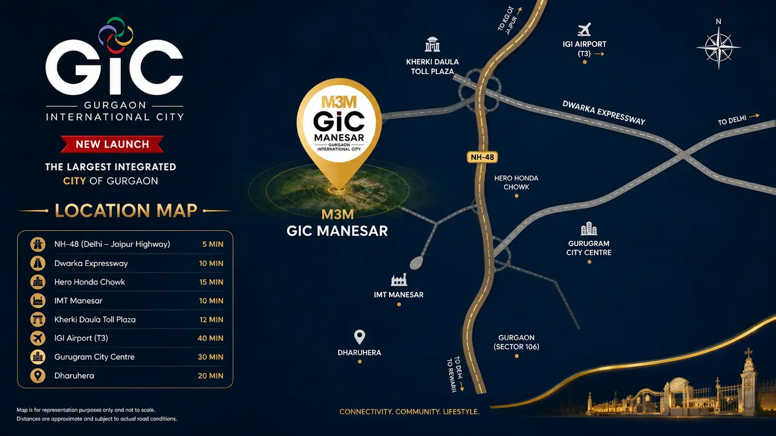 M3M GIC Manesar Location Map