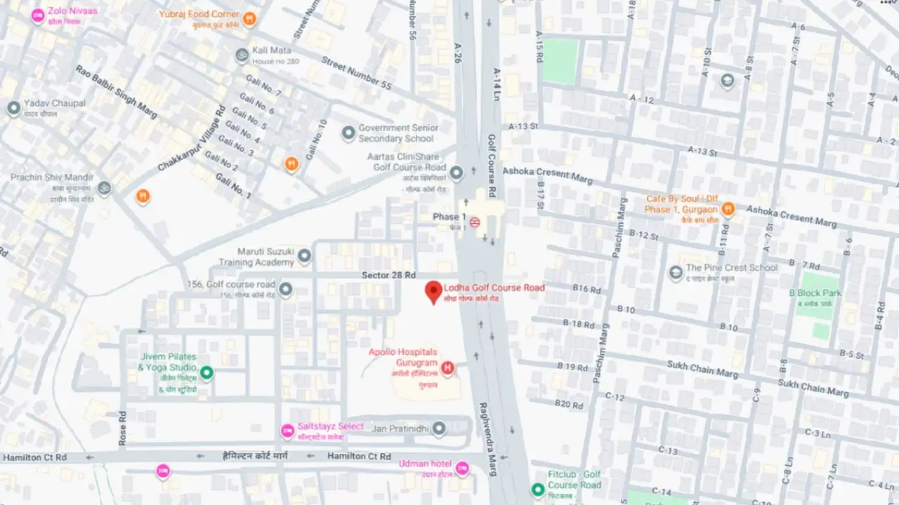 Lodha Golf Course Road location Map location map