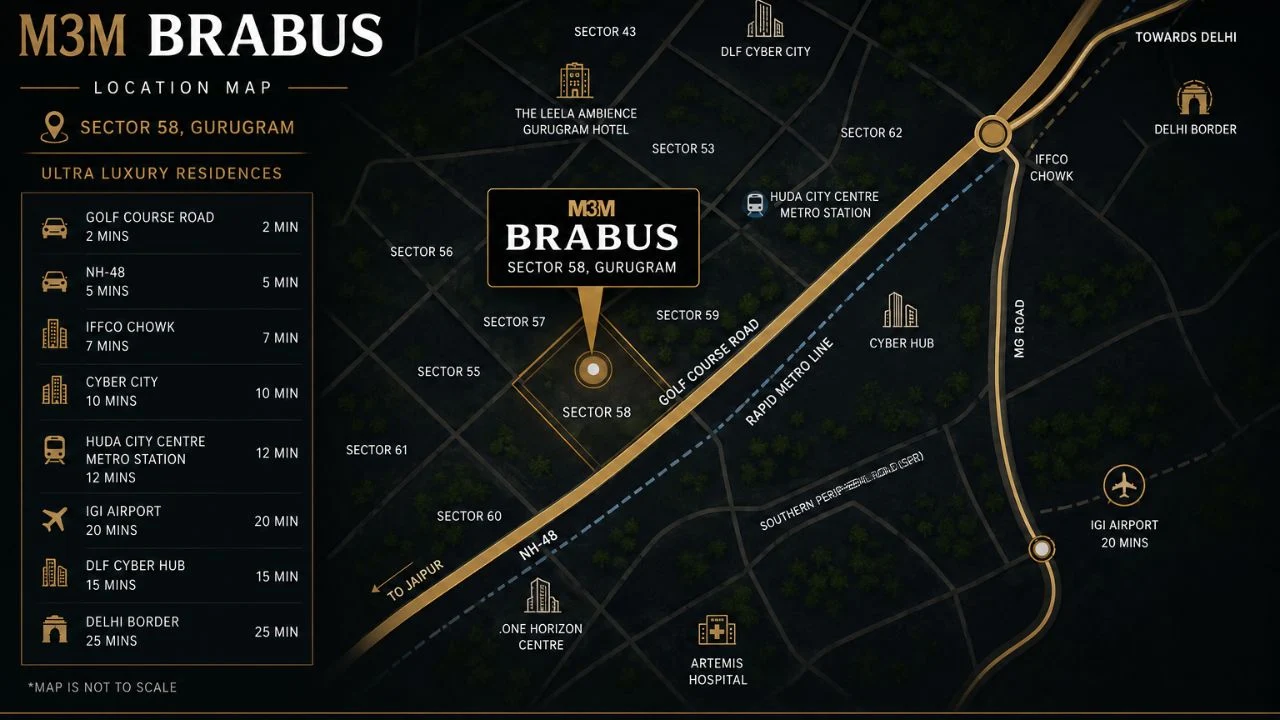M3M Brabus Location Map