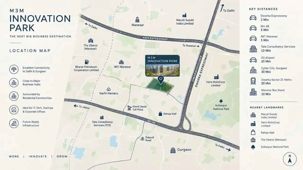 M3M Innovation Park Manesar Location Map