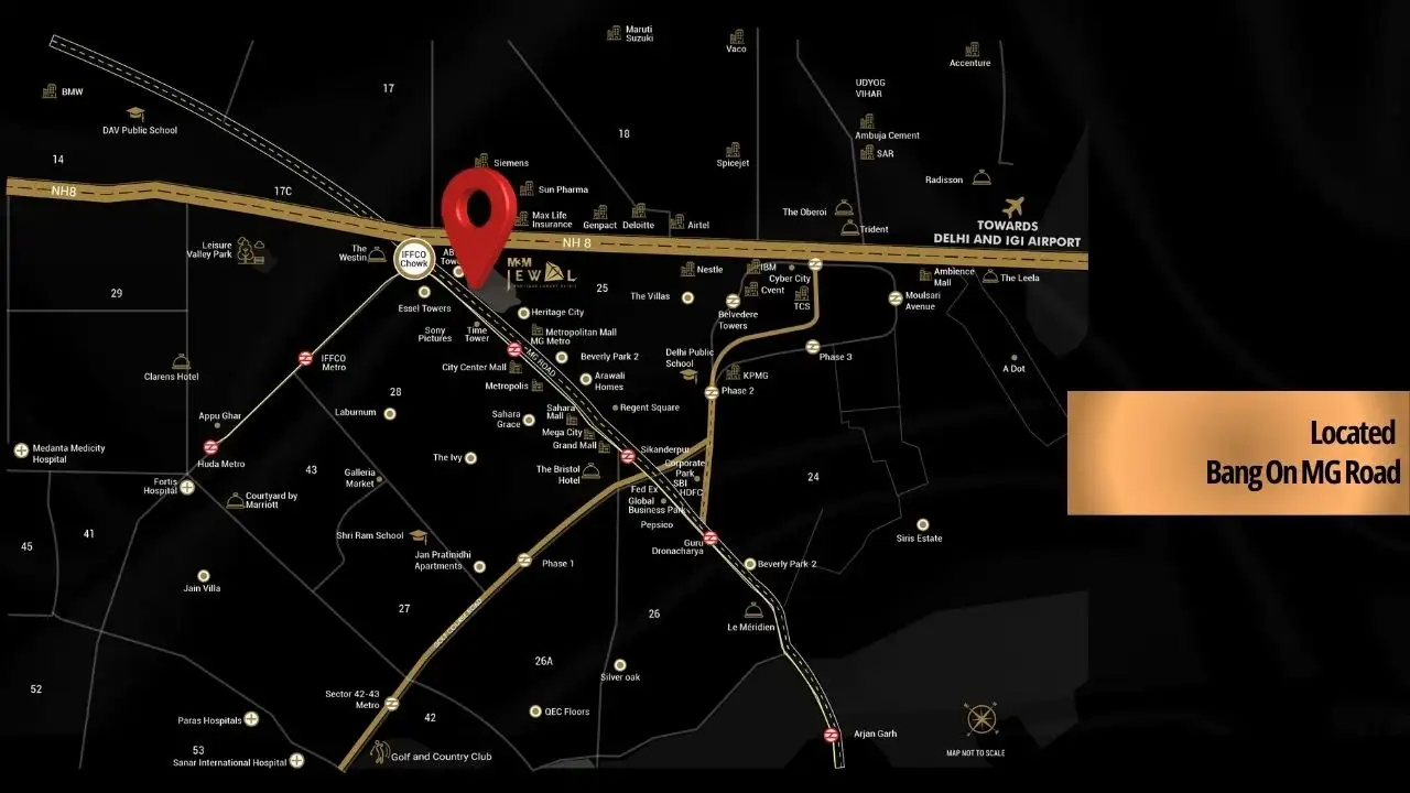 M3M Jewel Gurgaon Location Map