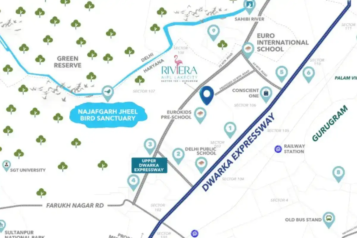 AIPL Riviera Lake City Map