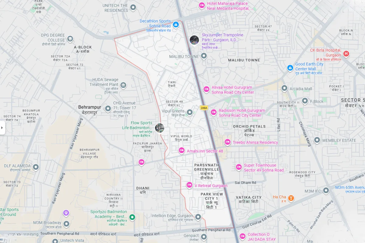 Aura Vantaje Sector 48 Gurgaon Map