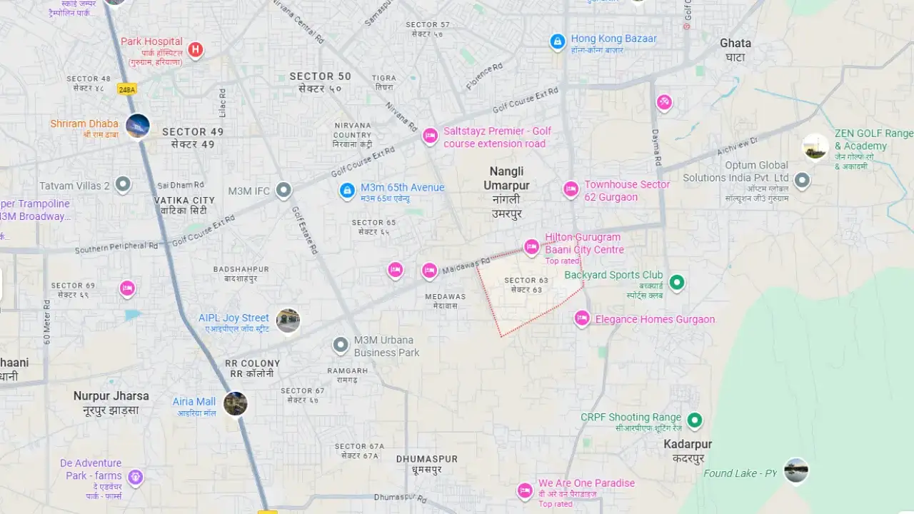 DLF The Arbour Location Map