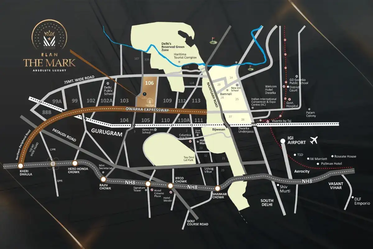 Elan The Mark Gurgaon Map