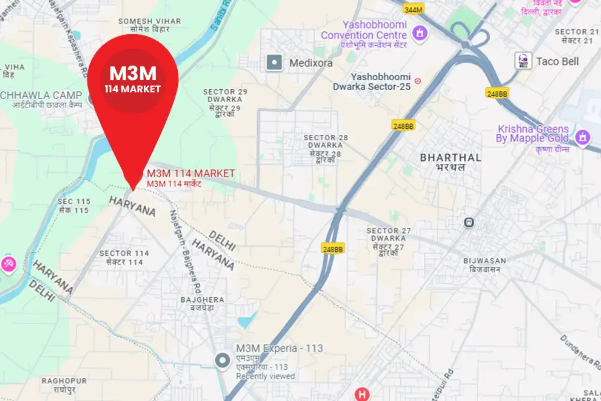 M3M 114 Market Gurgaon Map