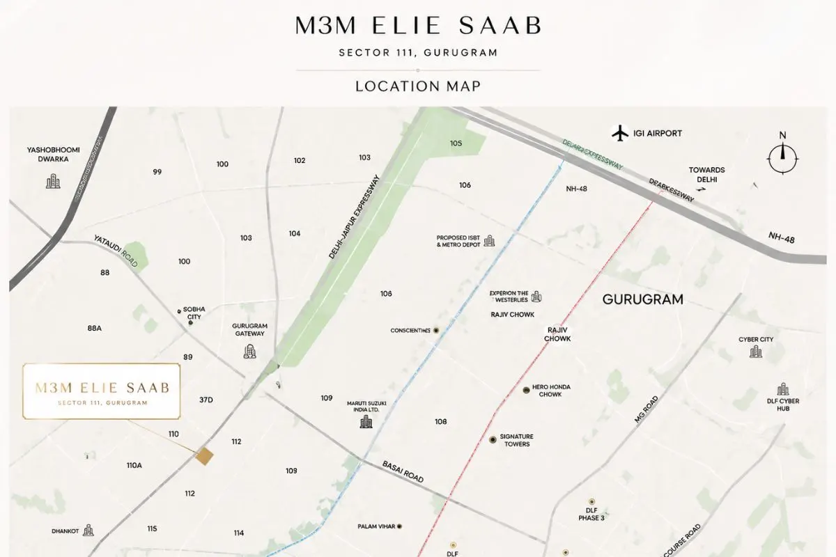 M3M Elie Saab Location Map