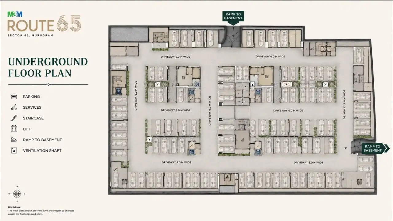 M3M Route 65 Sector 65 Basement Floor Plan