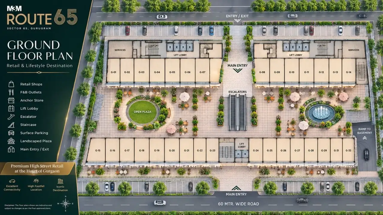 M3M Route 65 Gurgaon Ground Floor Plan