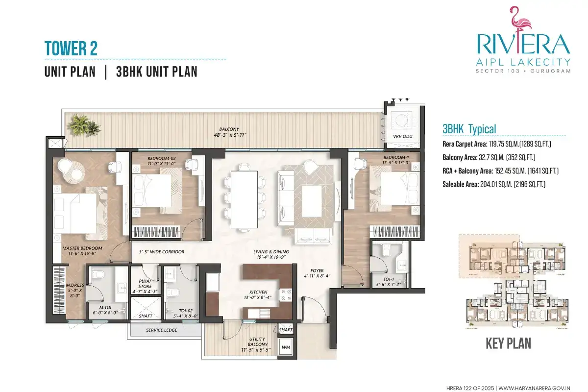 AIPL Riviera 4 BHK Floor Plan