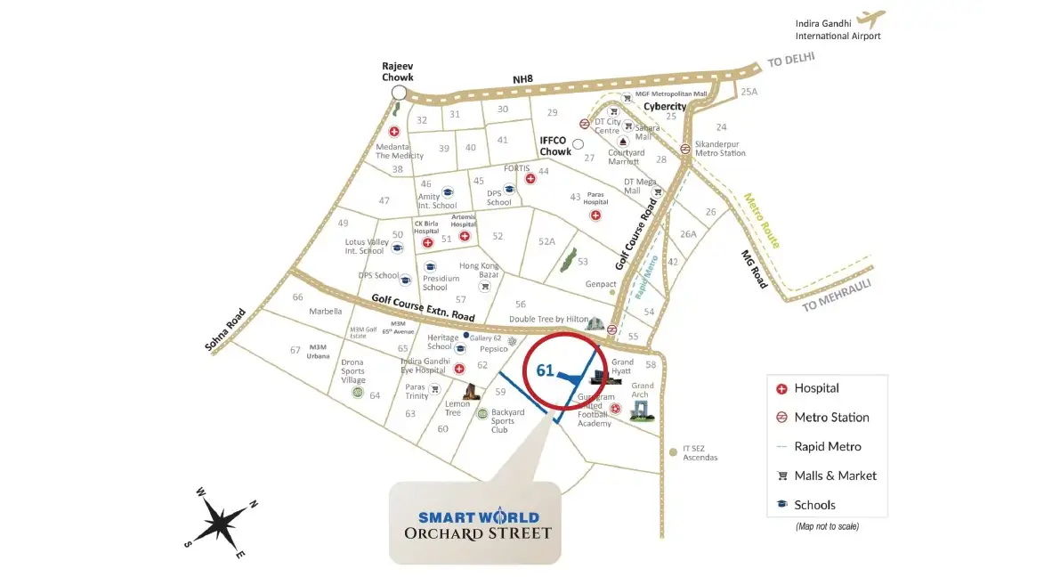 Smartworld Orchard Street Gurgaon Map